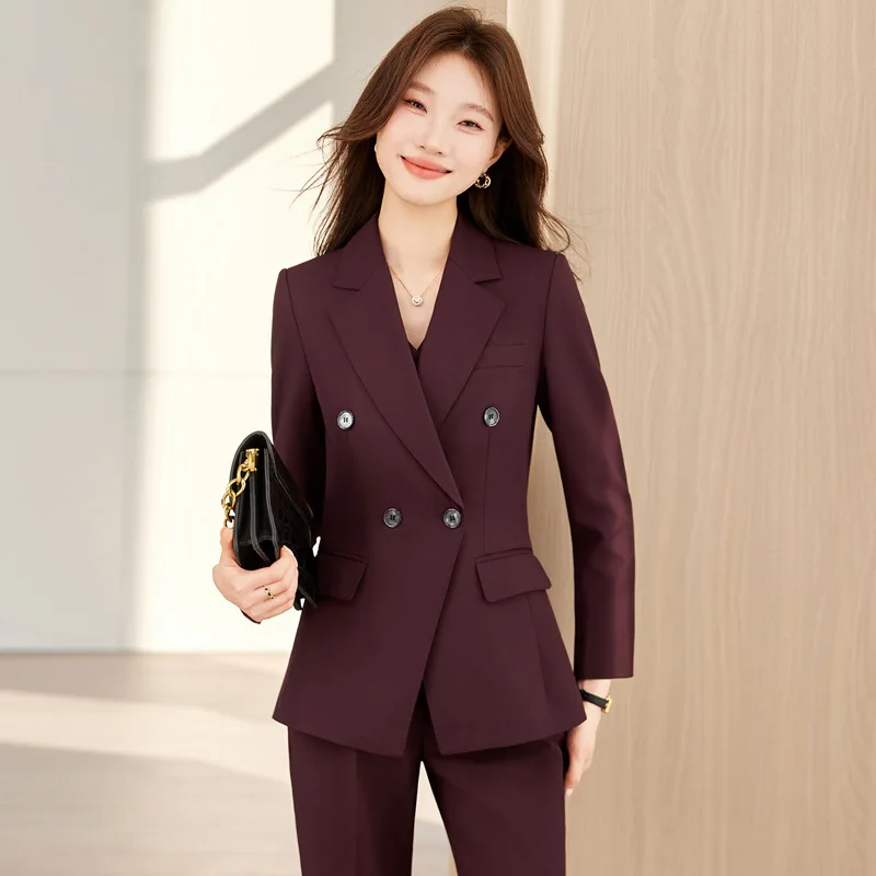 

Women's three-piece suit with vest, professional business suit for spring and autumn, high-end elegant goddess-style workwear