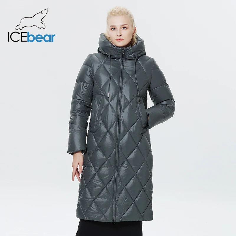 Imagem -03 - Icebear-jaqueta Acolchoada de Diamante Espessa para Mulheres Estilo Alongado Parka Acolchoada Cabolsa de Algodão Quente Inverno Gwd22631d 2023