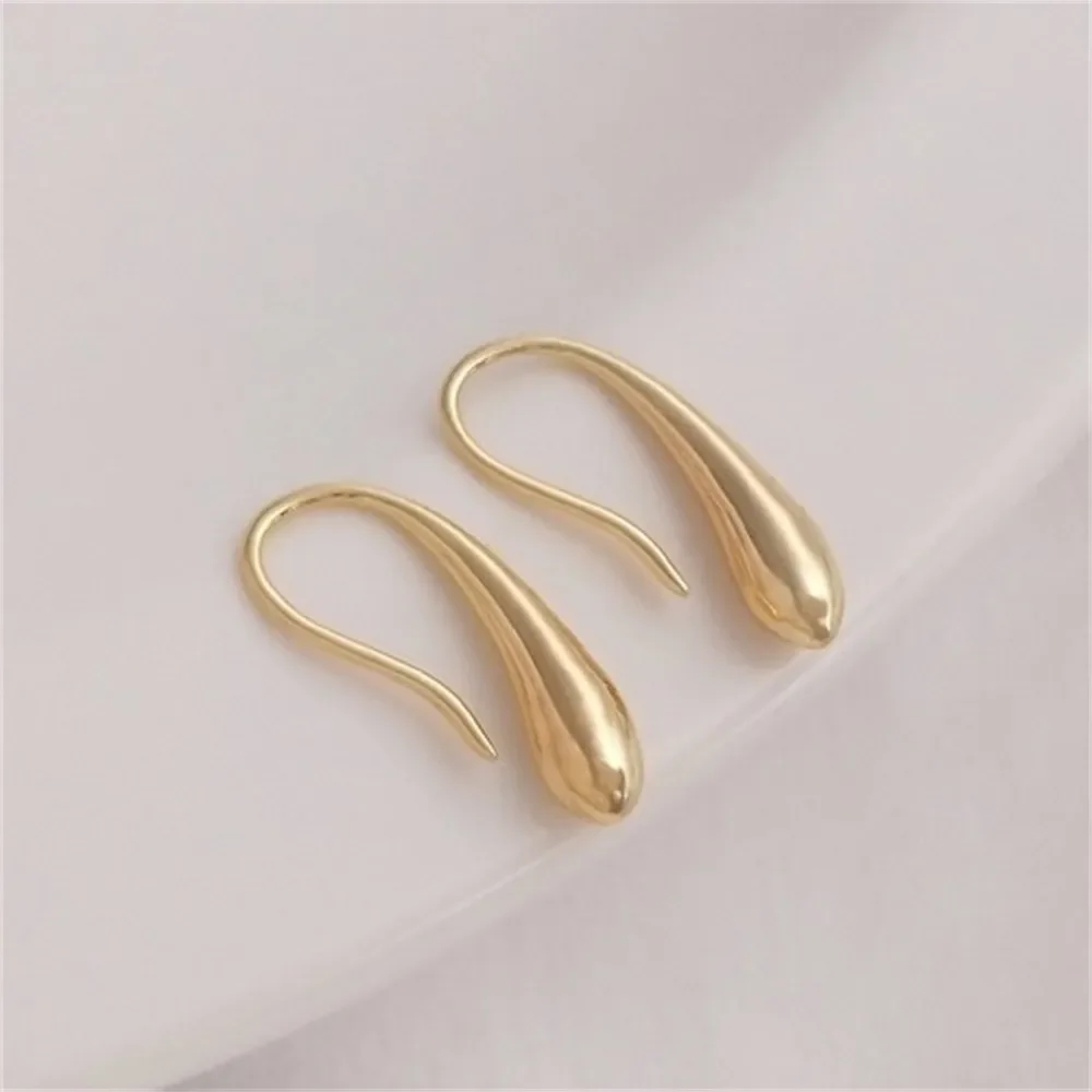 Handmade DIY Earring Accessories 14K Gold Inlaid with Half Hole Pearl Holder Zircon Earring Buckle Ear Hook Earring Material