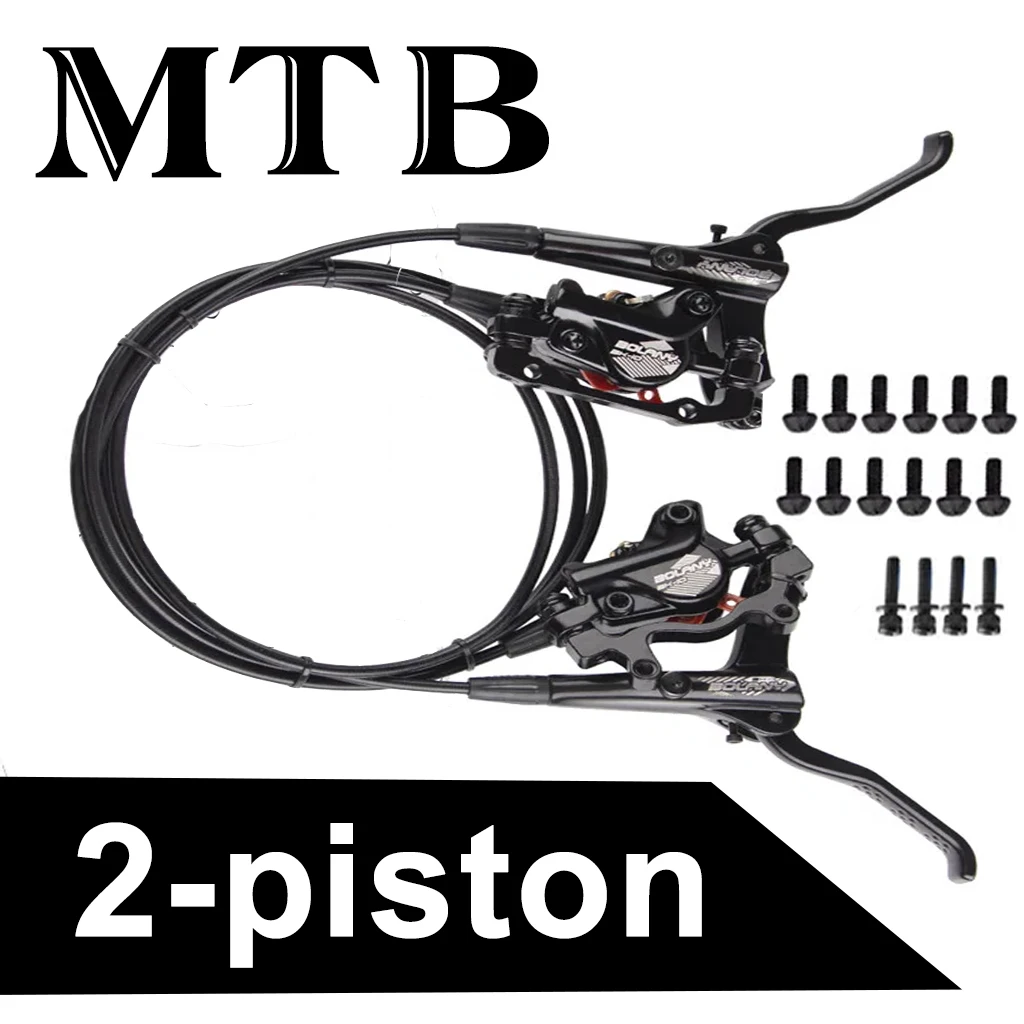 

2-piston Hydraulic Brake Mtb Brakes Hydraulic Set Double Piston Brake Left Front Right Rear with 160mm Disc for Shimano MT200