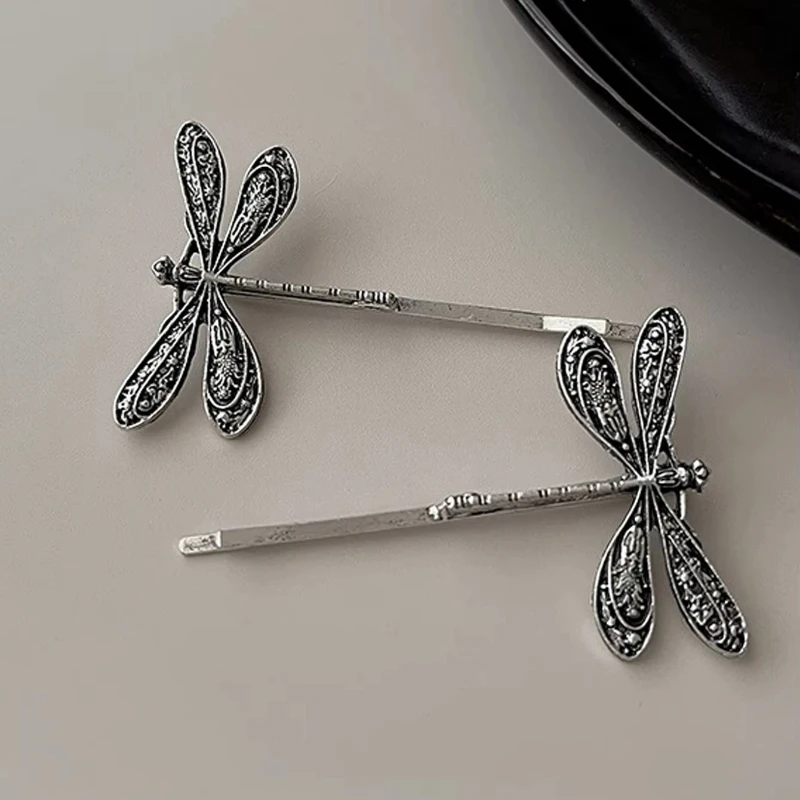 

2Pcs/Set Fashion Vintage Dragonfly Barrettes Hairpin Hair Clips for Women Girls Headwear Bangs Side Hair Accessories