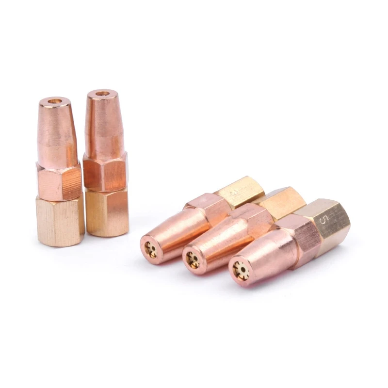 5 Pcs H01-6 Bico soldagem a gás propano Oxigênio Gás Pontas contato Suporte Bico gás