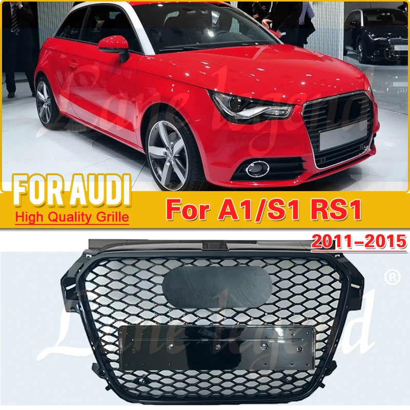 For RS1 Style Front Sport Hex Mesh Honeycomb Hood Grill for Audi A1 S1 2011 2012 2013 2014 2015 car accessories Tools