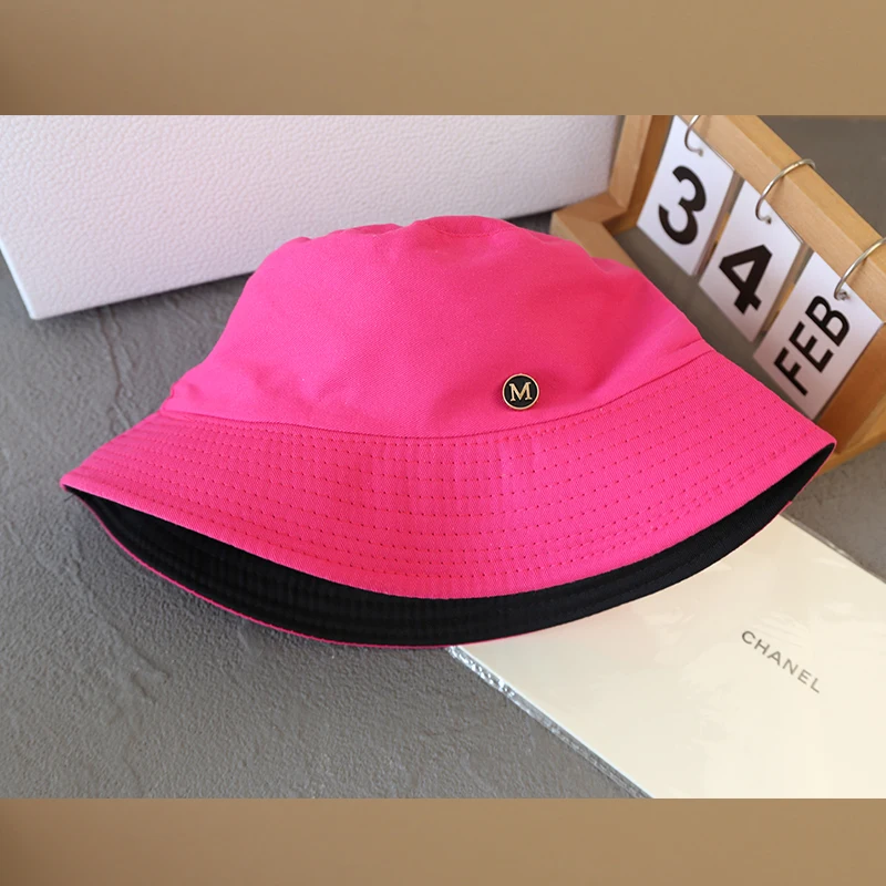 Einfarbig Sommer Neue Fischer Hut Vielseitig Frauen Becken Hut Brief Valentinstag Eimer Hut Mode Sonnenschirm Sonnenhut – Detail 20