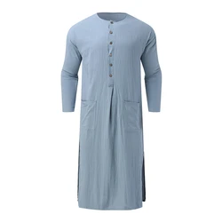 Premium Quality Mens Muslim Clothing Saudi Jubba Kaftan Loose Full Length Thobe Robe Top Comfortable and Stylish