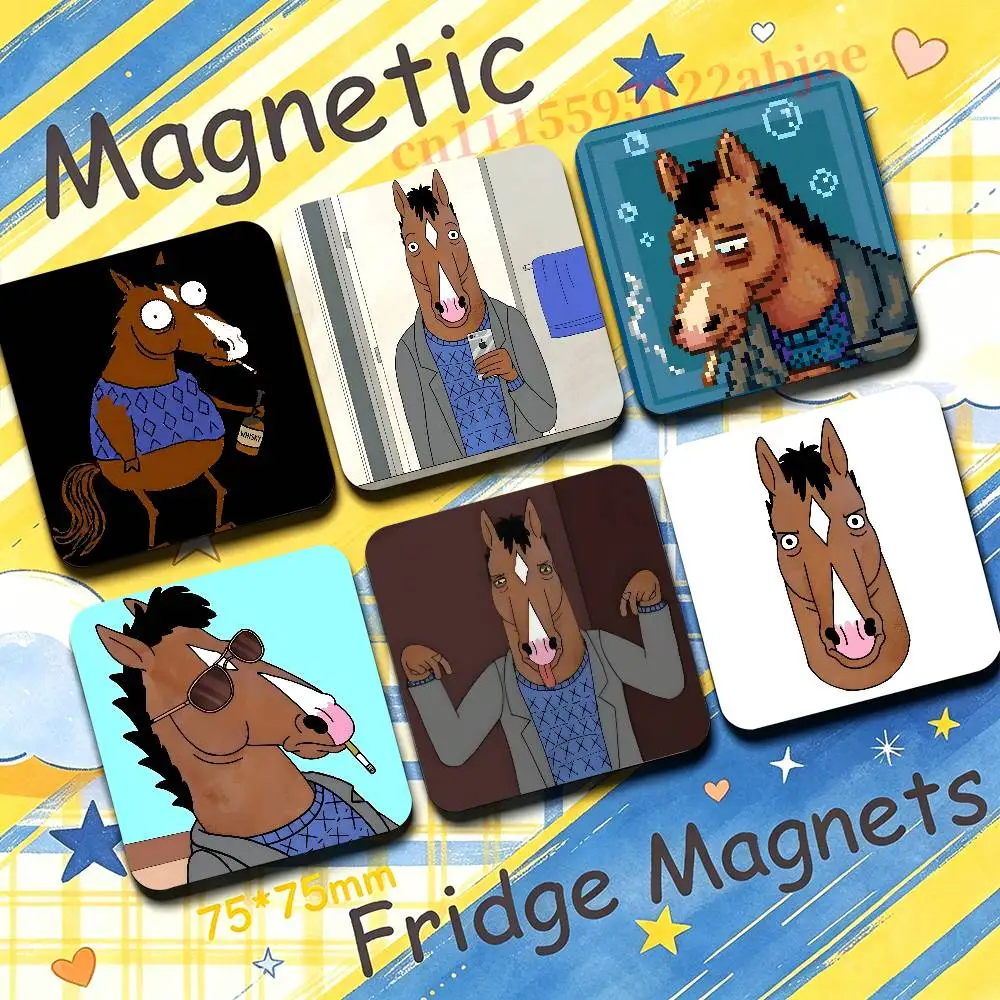 B-BoJack H-Horseman Fridge Magnetic Magnet PVC Memorial Decor for Family Friends Students Adults