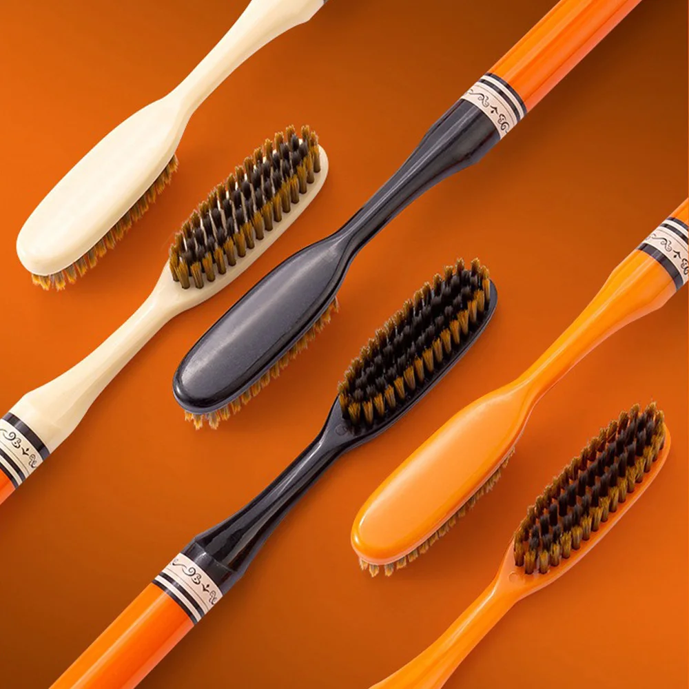 6 cepillos de dientes de lujo con luz naranja de alta calidad, limpieza profunda, cuidado bucal, herramientas de limpieza de dientes de pelo suave para adultos, vida diaria, también en el hogar