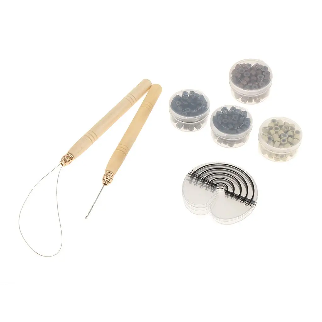 Hair Bun extension Tool Kits Loop Hook Beads Heat Guards Set