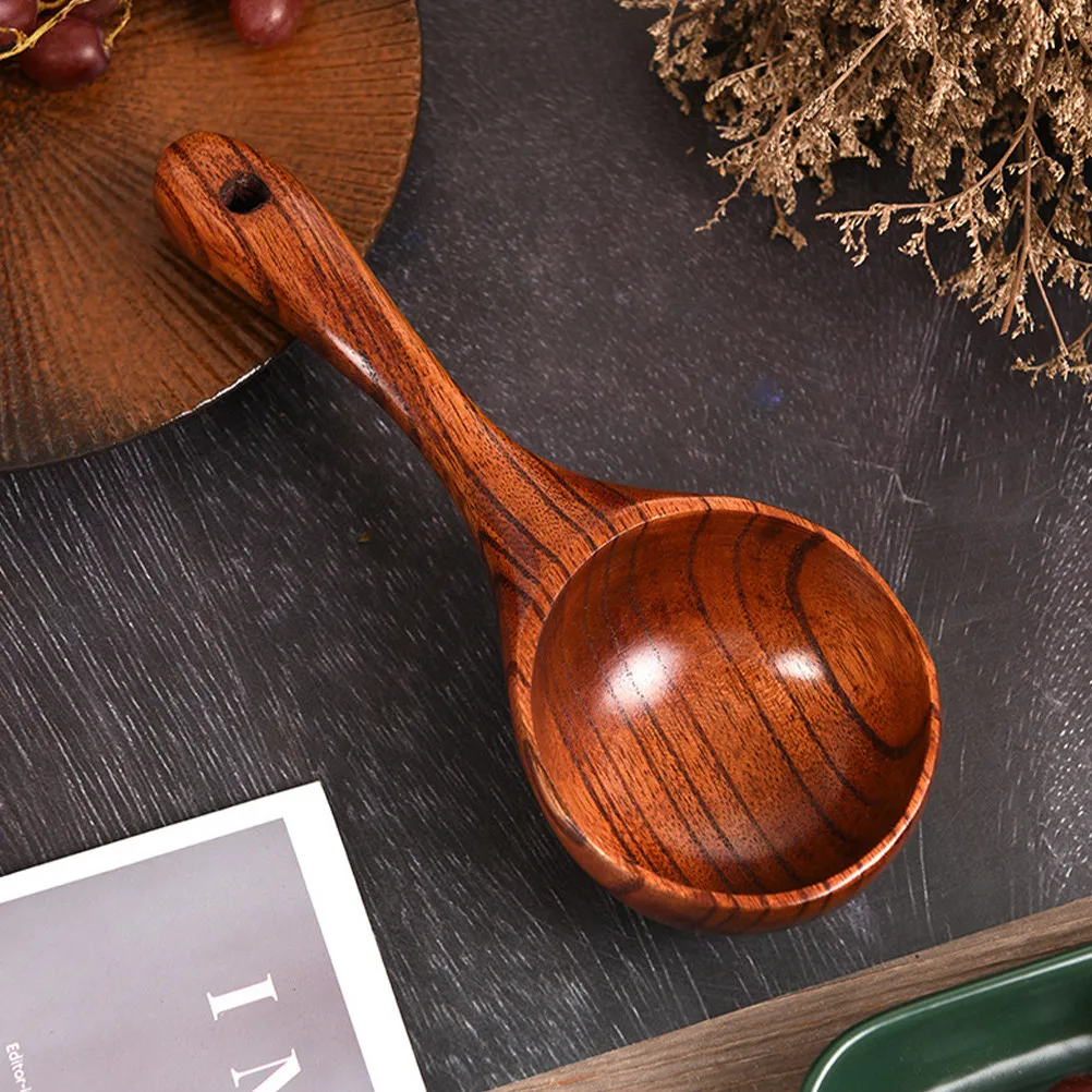 Wooden Water Ladle – Multi-Function Ergonomic Kitchen & Garden Scoop for Home Cooking and Watering