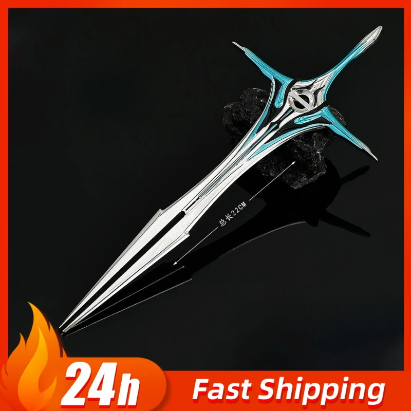 8.66in Fagocytische Ster Middeleeuws Zwaard Chinese Anime Perifere Afgeleide Soldaat Speelgoed Model Metal Craft Desktop Ornament Jongen Speelgoed