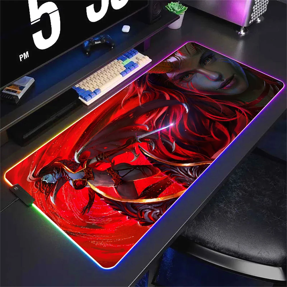 DOTA 2 Large RGB Mouse Pad XL Gaming Mousepad LED Gamer Mausepad grande tappeto colorato desktop per PC domestico con retroilluminazione 400x800