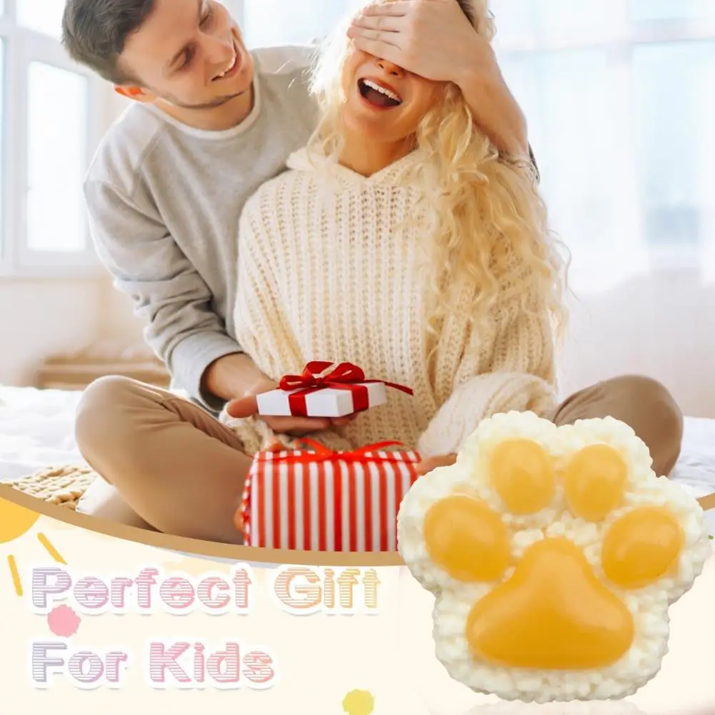 Cat Paw Fidget Toy Handmade Cat Paw Squeeze Toy for Stress Relief Stimulation Soft Fidget Toy for Kids Teens Adults for Anxiety