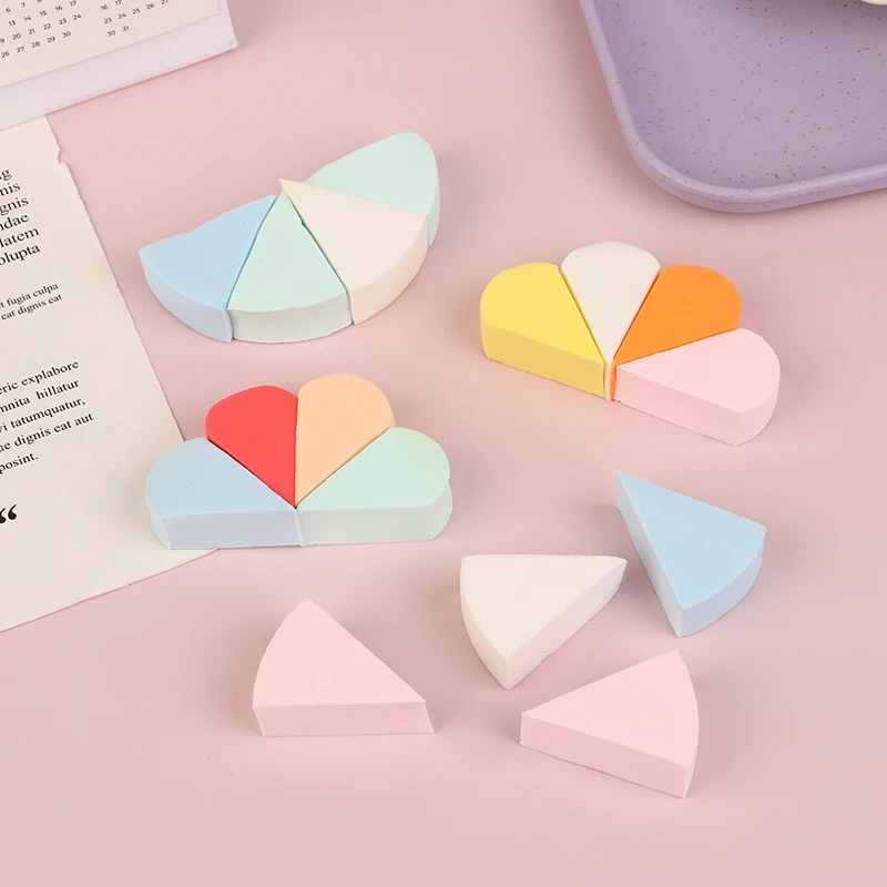 8pcs Makeup Sponge Triangle Shaped Candy Color Soft Magic Face Cleaning Cosmetic Puff Cleansing Wash Face Makeup Esponja