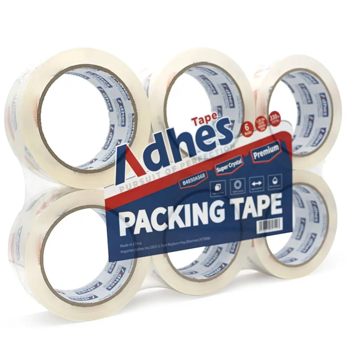 

Super Clear Packing Tape, 6 Rolls x 1.88 Inch x 55 Yards, Heavy Duty Shipping Tape for Moving, Mailing and Sealing