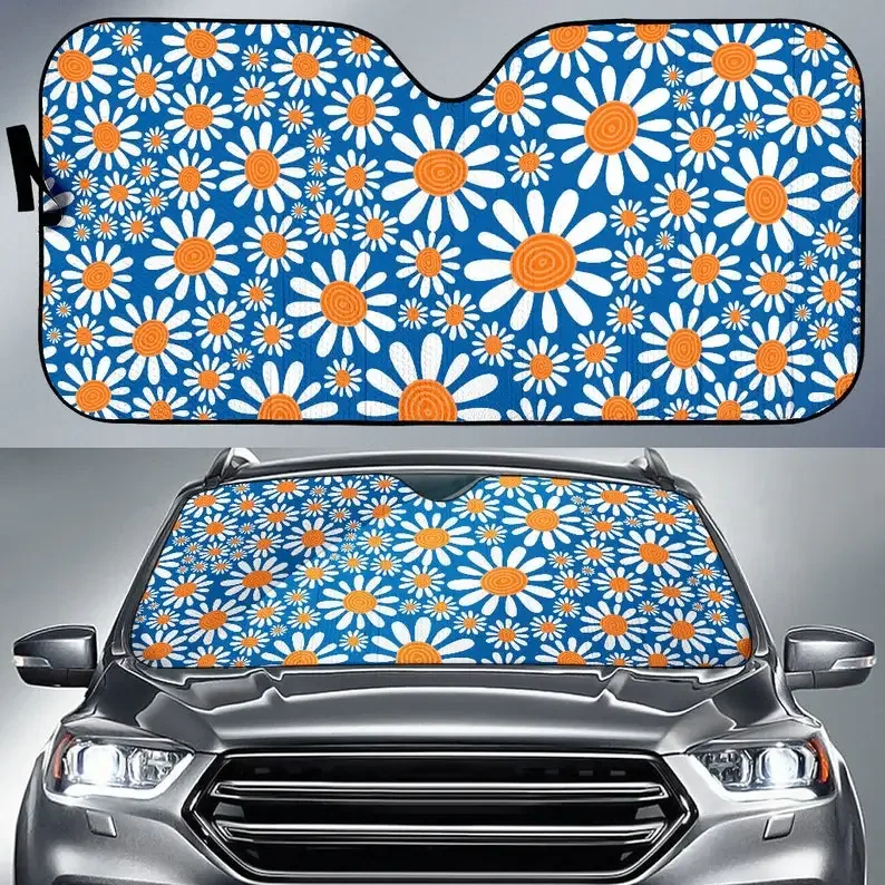 Daisy Auto Sunshade, Daisies, Cute Car Accessories, Sunshade For Car Windshield, New Driver Gift, Graduation Gift, Birthday Gift