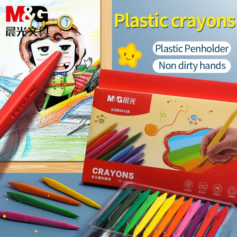 

12/18/24/36 Colors Washable Not Dirty Hands Crayons for Kids Drawing Plastic Safe Triangular Coloring Crayon Sets Painting Tool