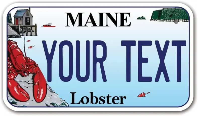 InkMyPlate Personalized Maine Lobster Small Metal Sign | Moto 7x4 | Custom Metal Sign for Kids Power Wheels | Golf Cart, Motorcy