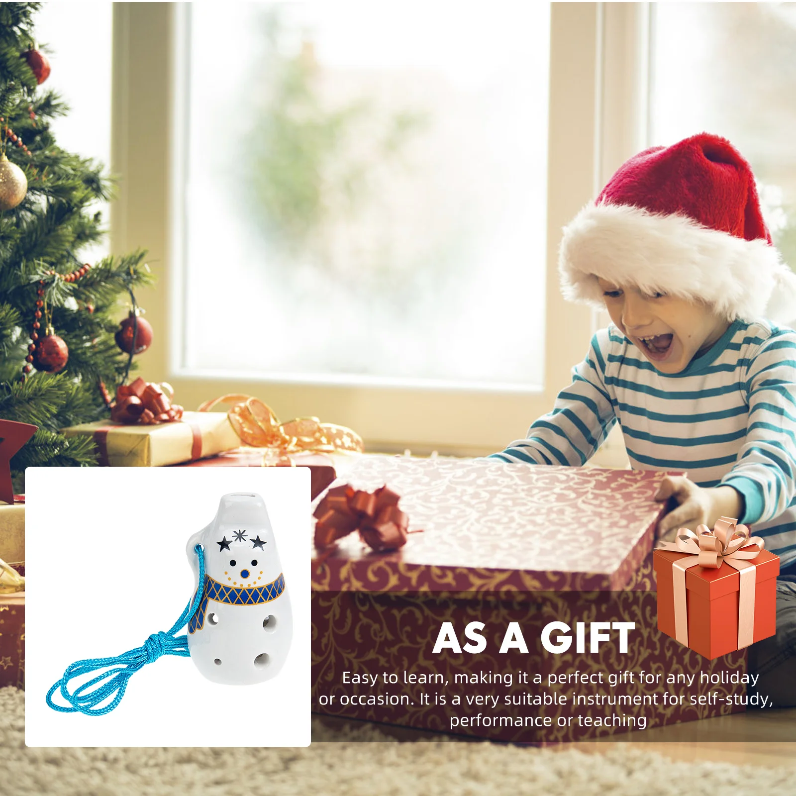 

Mini 6 Hole Ocarina Ceramic Soprano C Key Practice Wind Instrument for Beginners Portable Creative Design Childrens Music