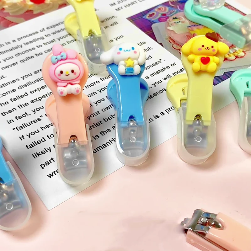 Sanrio Fashionsble Creative Cartoon Cute Nail Clippers Single Set Student Portable Folding Nail Clippers Exquisite Cute Children