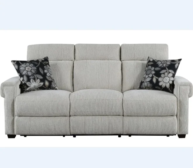 Factory Wholesale Living Room Furniture Fabric Velvet Recliner Sofa , Power Electric Sofa Set