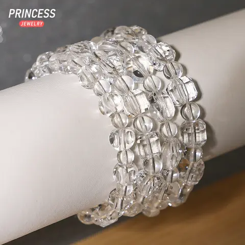 A++ Natural White Crystal Quartz Handmade Bracelet  for Jewelry Making DIY Accessories Or Gift