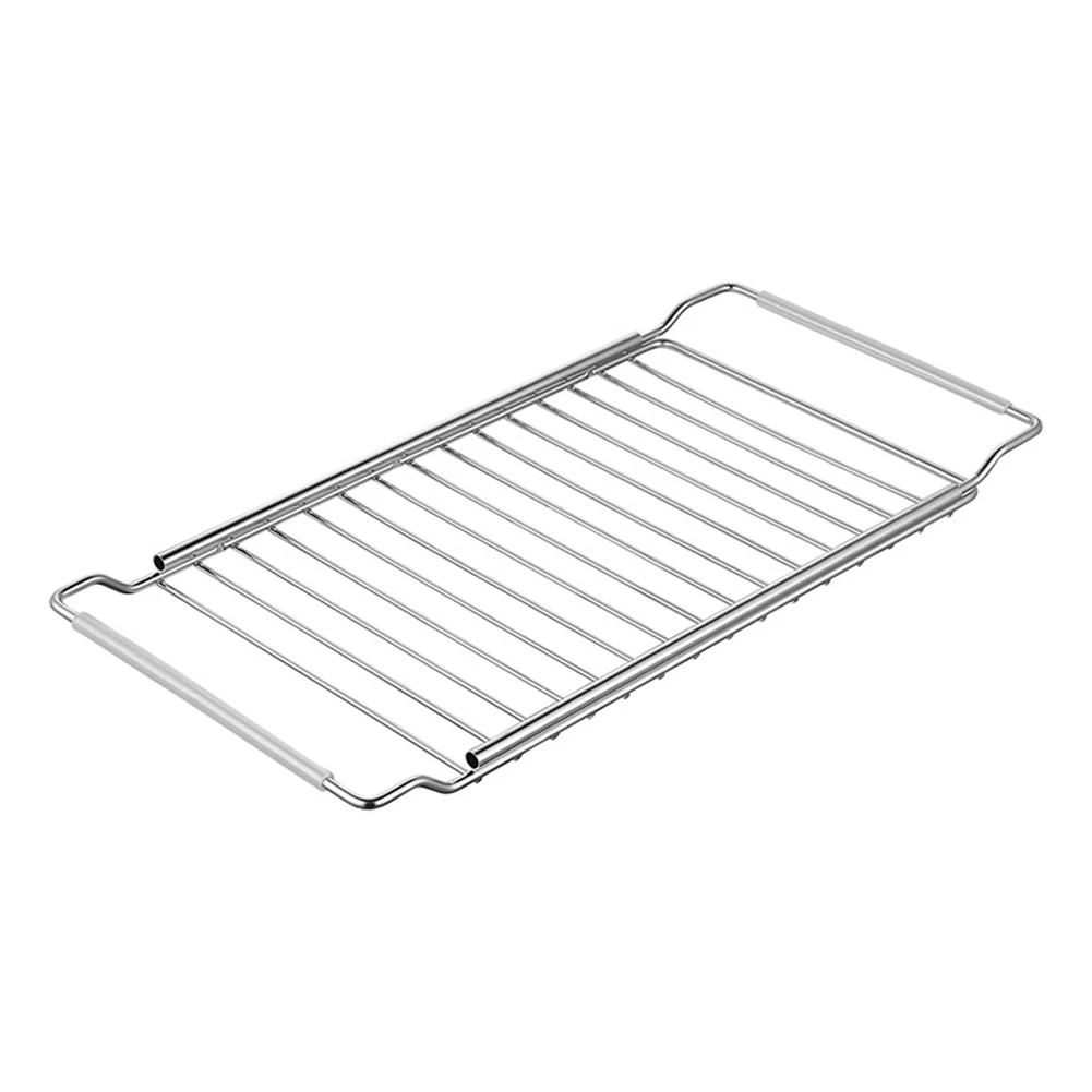 Stainless Steel Oven Rack Heavy-Duty Build Adjustable Sink Organizer Multi-Purpose Drainage Rack For Daily Kitchen Use ﻿