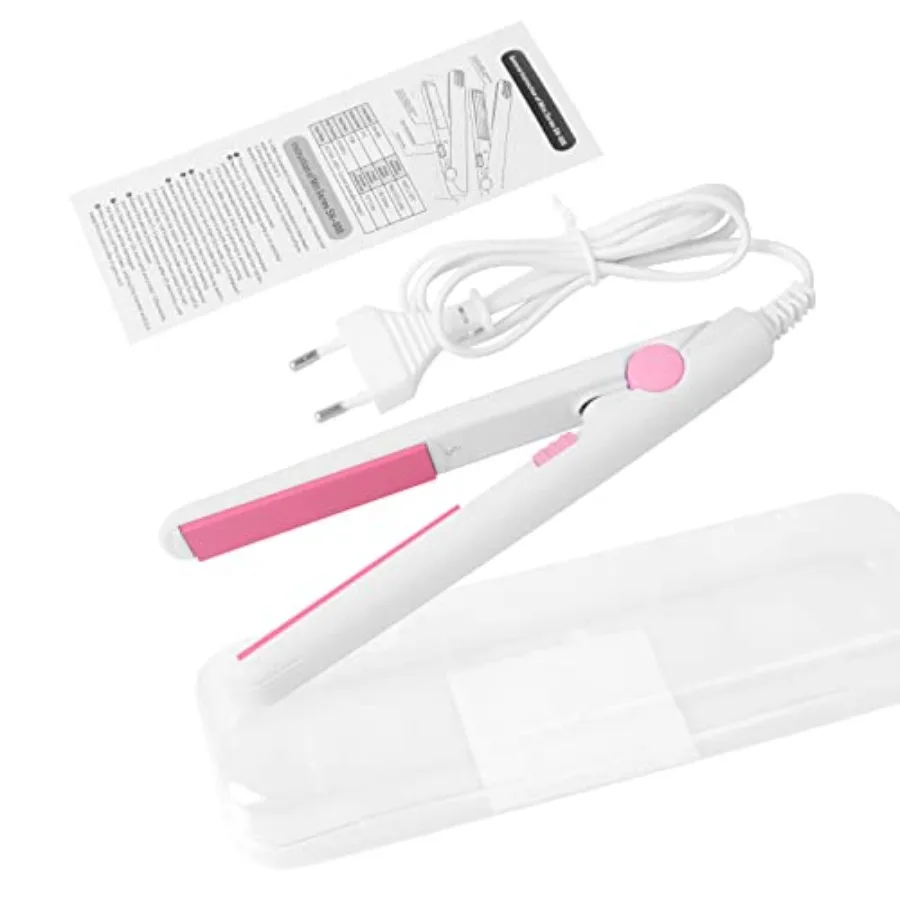 

2 in 1 Mini Hair Straightener, US Plug, Ceramic Tourmaline Plate, Beauty Flat Iron Heating Curler Small Lightweight Portable Mi