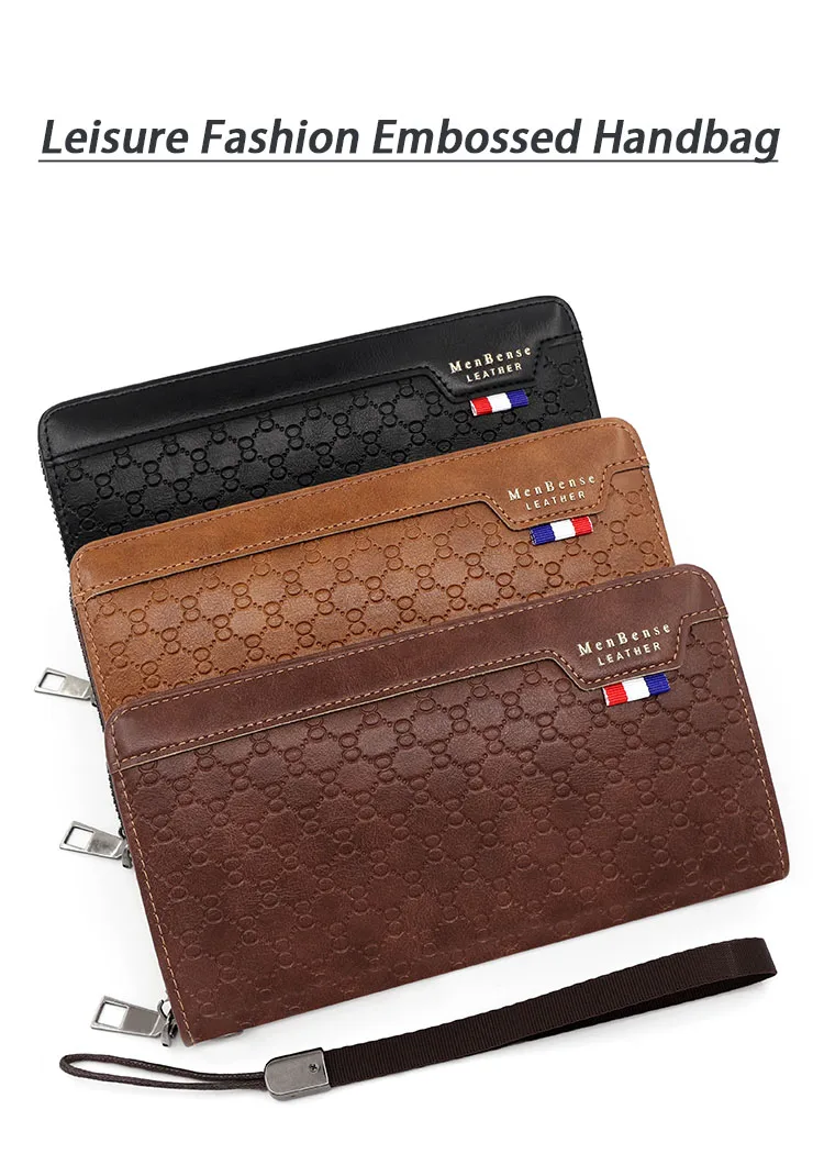 

New men's long bag, hand-held bag, coin purse, fashionable zipper, mobile phone bag, multi slot wallet