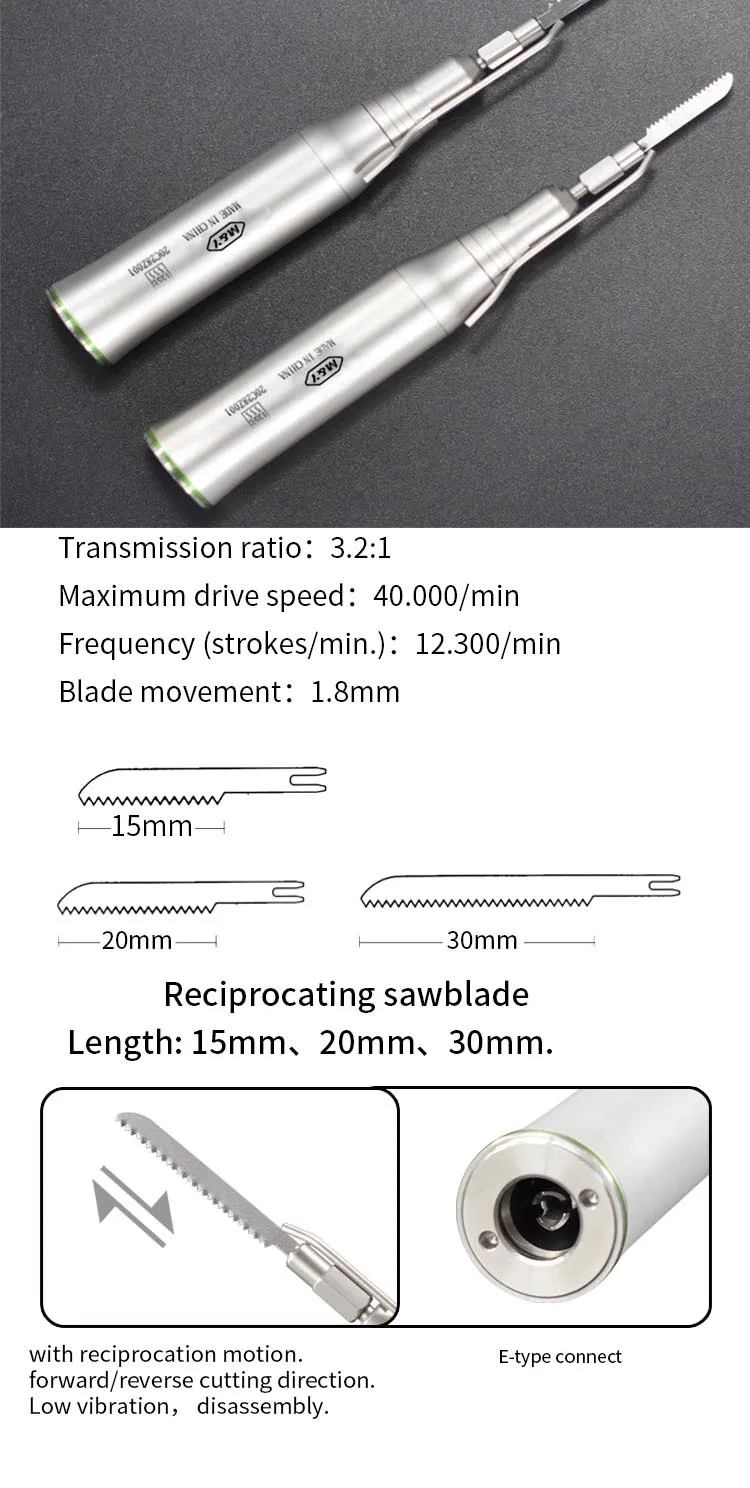 Oral surgery dental saw handpiece external spray / Surgery saw dental handpiece saw blade reciprocating cutting bone handpiece