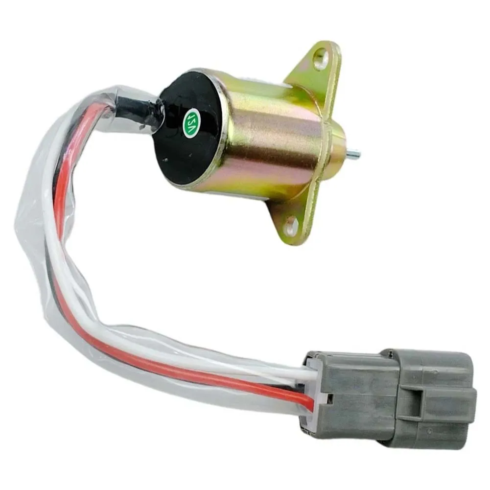 12VDC Fuel Shut Off Solenoid 119233-77932 Engine Stop Valve For Yanmar For Excavator For Bulldozer Diesel Engine Parts