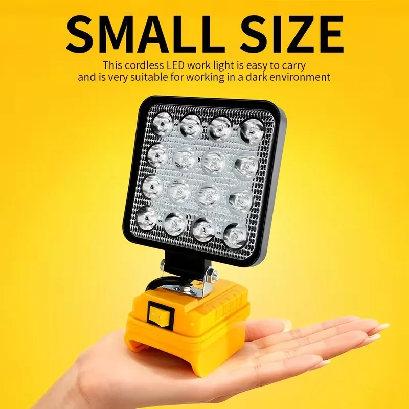

Suitable For Dewalt LED Work Light 3/4 Inch 18V Lithium Battery Wireless LED Light Outdoor Camping Emergency Light With Two USBs