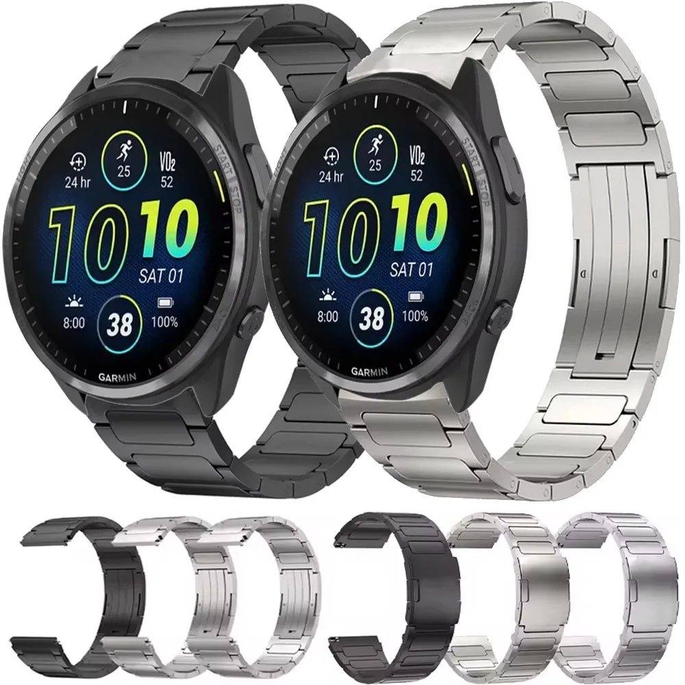 

22mm Titanium Alloy Strap for Garmin Forerunner 965 955 255 265 Music Sports Metal Comfortable Band Garmin Venu 3 2/Vivoactive 4