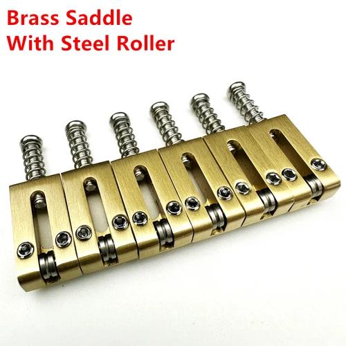 Imagen 1 del producto 【Hecho en Japón】 Sillín de latón de 10,5 MM con rodillo de acero inoxidable Sillines de puente trémolo para guitarra estilo ST TL