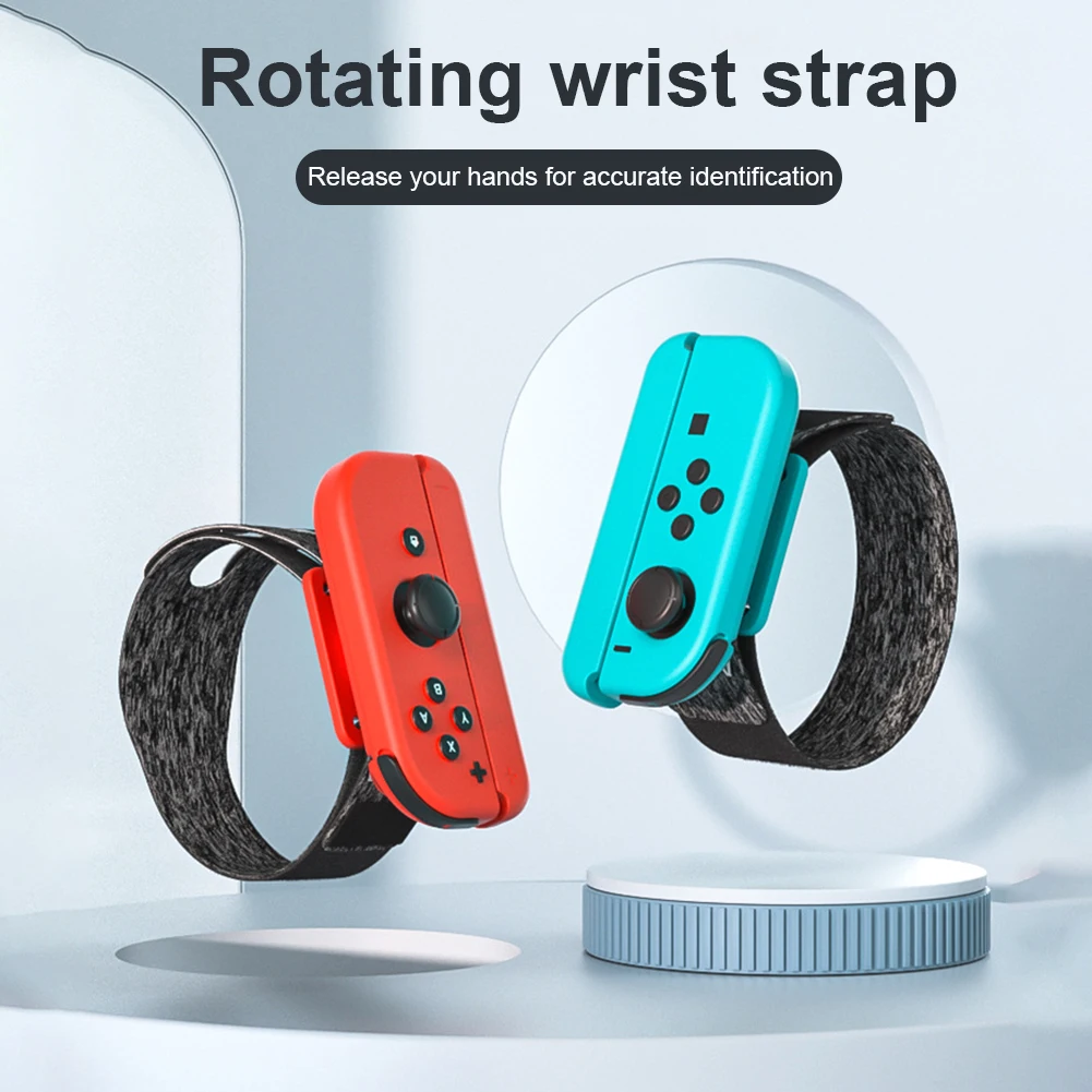 2pcs Dance Wristband Adjustable Elastic Dance Wrist Strap 360 Rotation Controller Wrist Dance Band Gaming Accessories for Switch