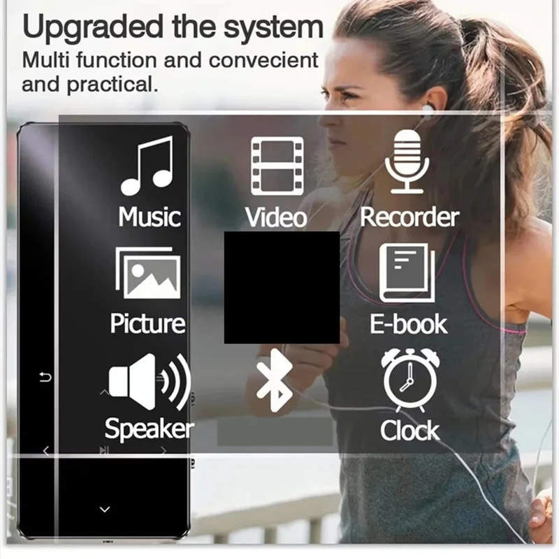 New-MP3 Bluetooth Music Player With Touch Key Hifi Video Recorder/Browser/E-Book Sport For Walkman Built-In Speaker