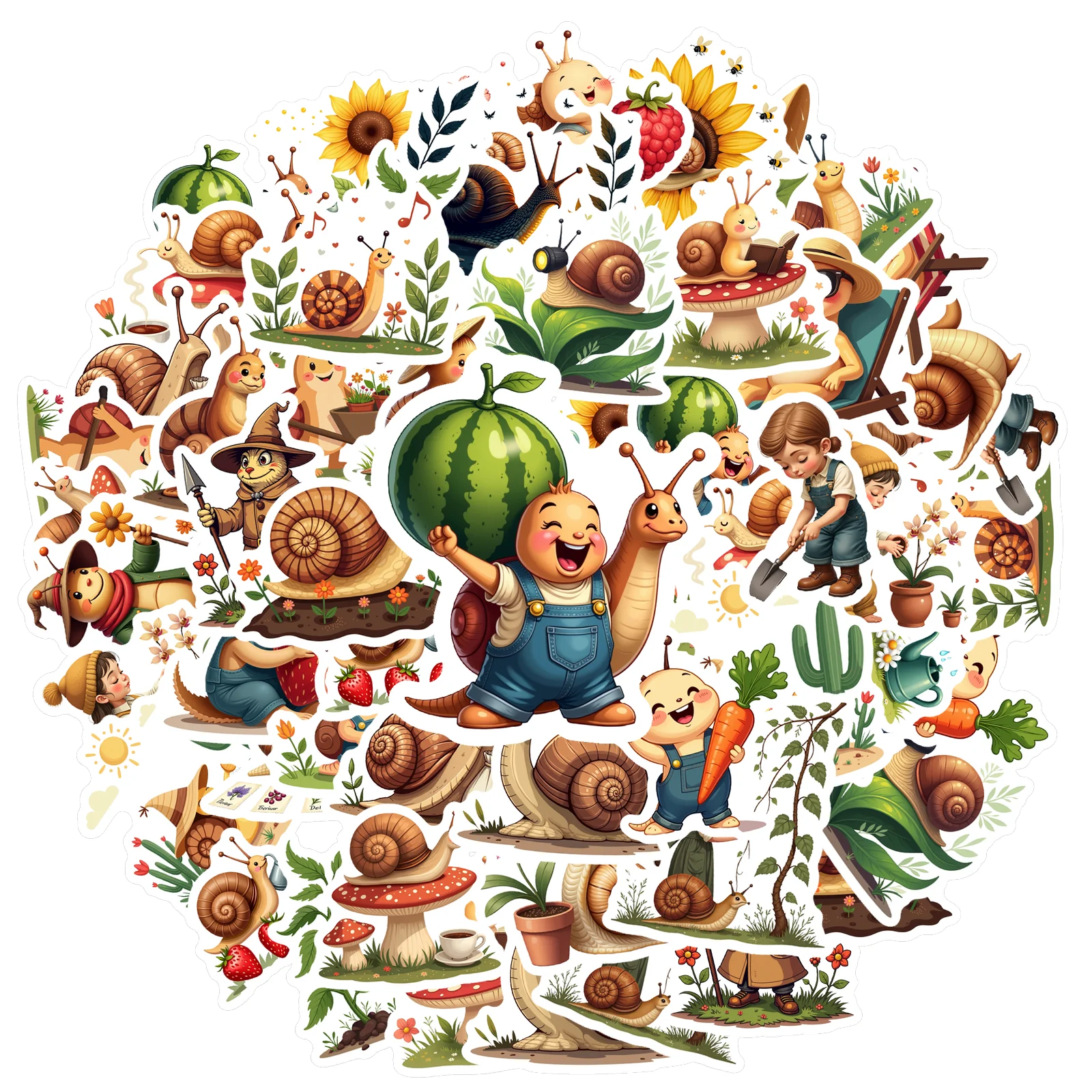 

35-100 шт. милые наклейки красочные наклейки в виде улитки природа наклейки для гитары DIY велосипед скейтборд ноутбук декор для багажа DIY