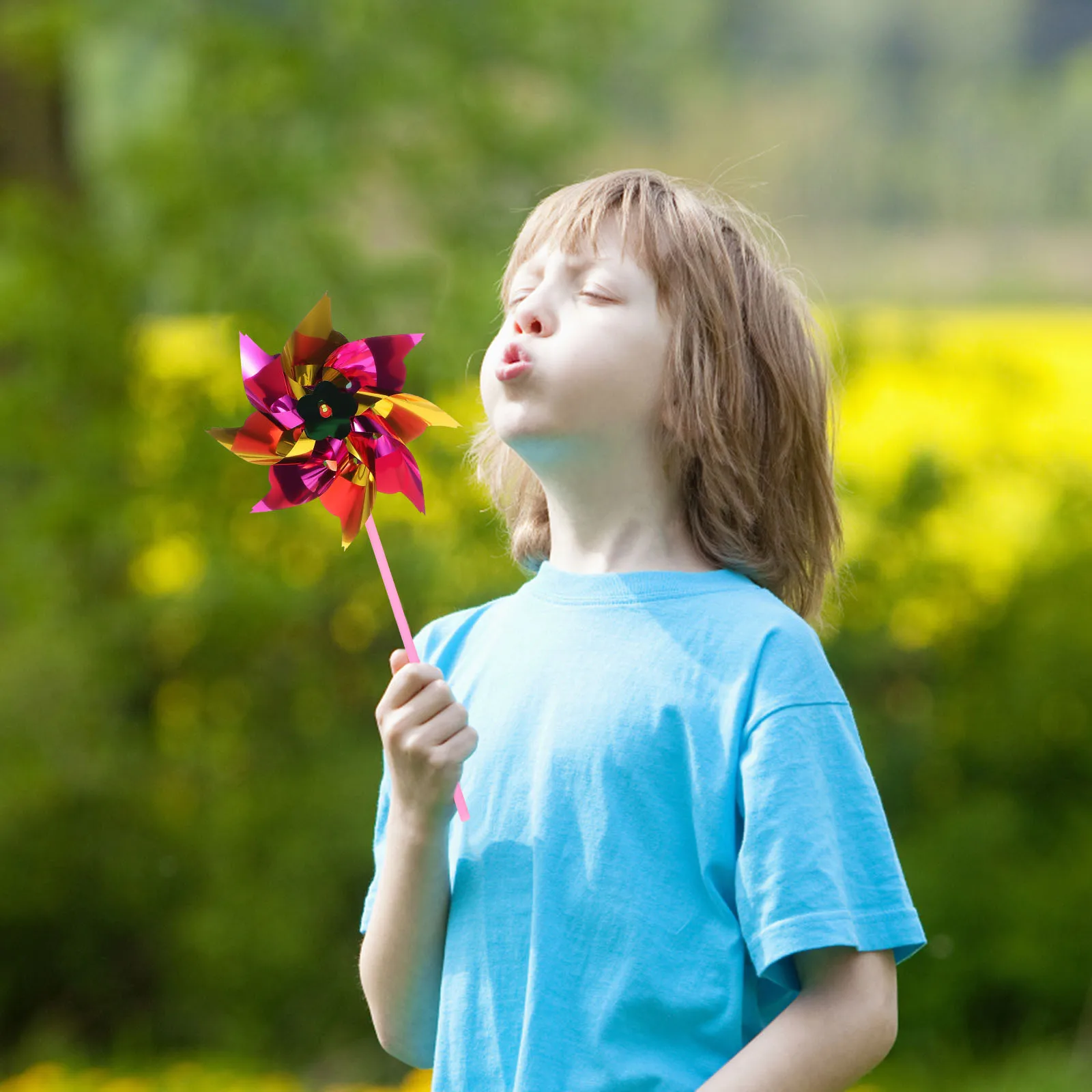 

40Pcs Rainbow Pinwheel Plastic Colorful Windmill Lawn Garden Party Birthday Decor Pinwheels Toy Plastic Pinwheels