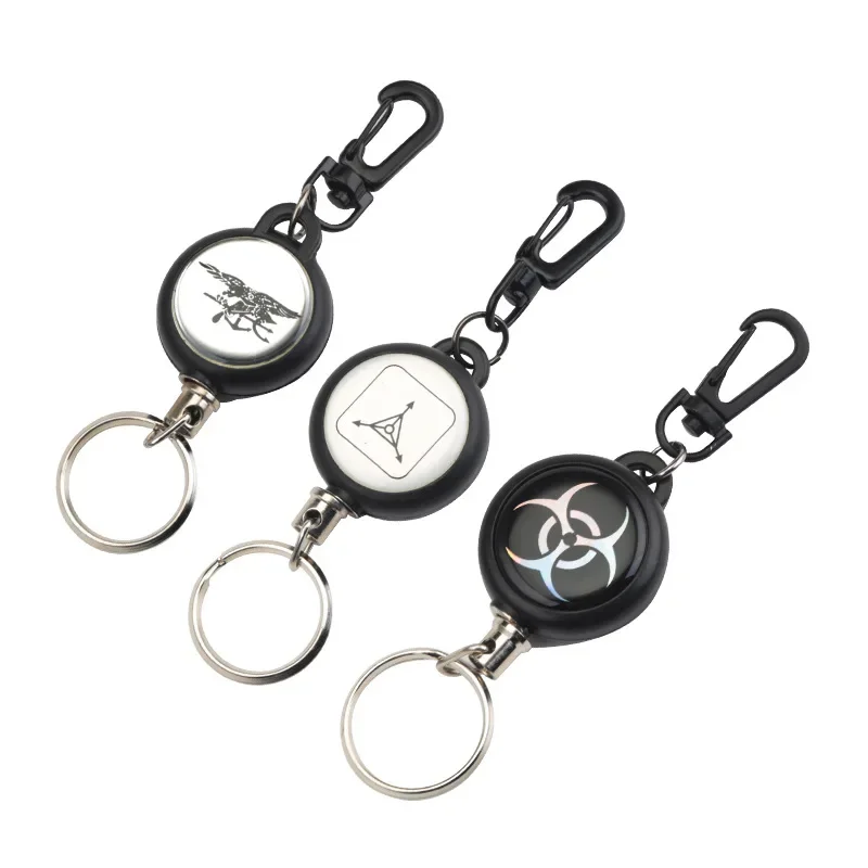 Retractable Key Chain Reel Badge Holder Fly Fishing Zinger Retractor with Quick Release Spring Clip Fishing Accessories