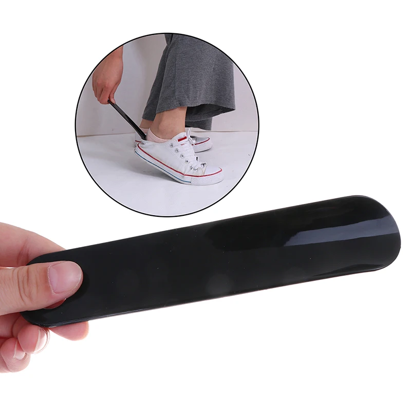 1x Portable Durable Shoehorn Professional Plastic Black 18.5cm Shoe Horn