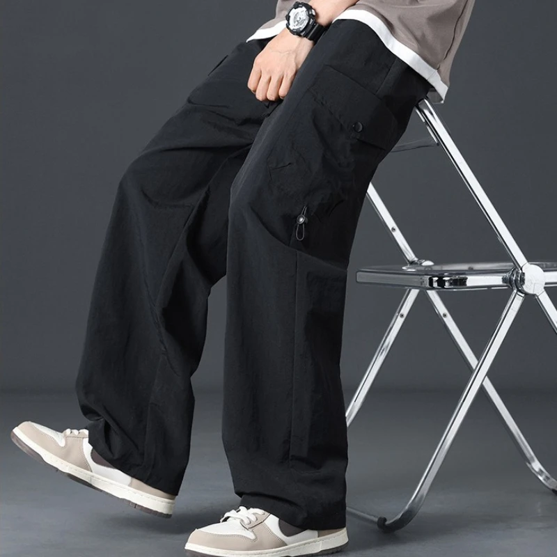 High Quality Men’s Baggy Cargo Pants – Lightweight, Wrinkle-Resistant Wide-Leg Hip-Hop Streetwear For 2026