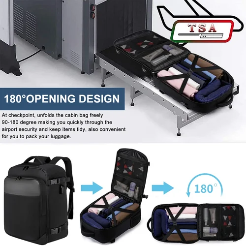 Imagen 2 del producto Mochila de viaje ryanair 40x20x25 y 45x36x20, mochila para ordenador portátil, unisex. Bolsa multifuncional, mochila escolar, universidad, mochila de trekking