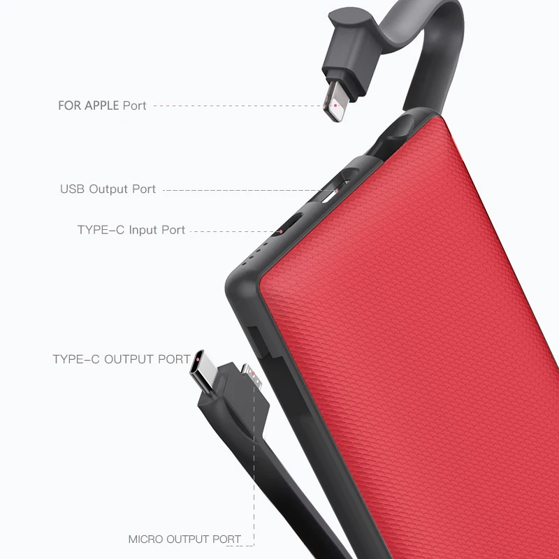 

Power Bank 1000 мАч Портативное зарядное устройство PowerBank QC PD Внешняя батарея с быстрой зарядкой для iPhone 16 15 Samsung Xiaomi Huawei