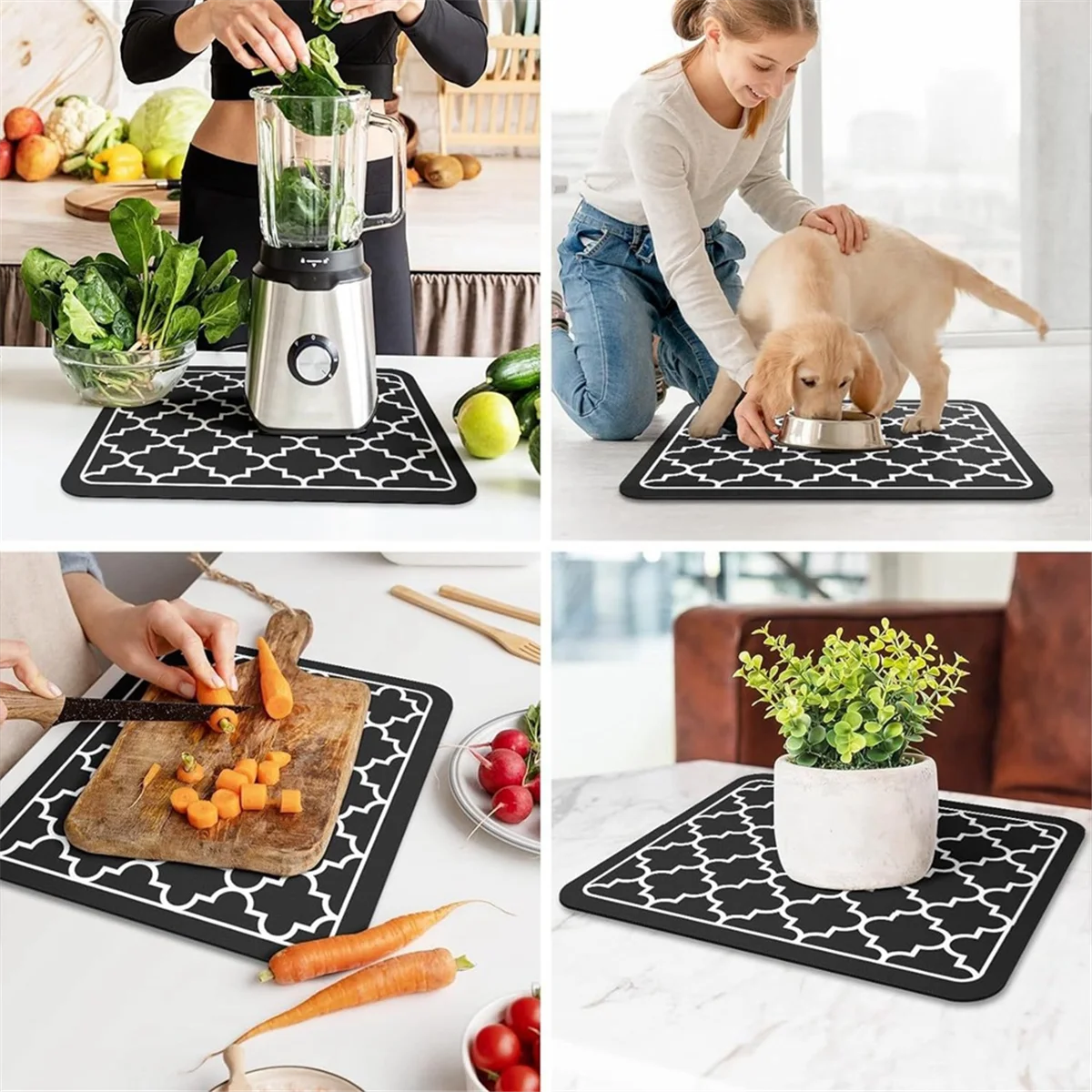 

Coffee Mat Absorbent Dish Drying Mat for Kitchen Counter-Coffee Bar Accessories Fit Under Coffee Maker Brown 40X30cmJAS