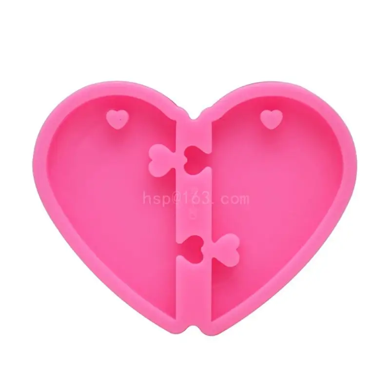 Handmade Valentine's Day Heart Pendant Keychain Resin Casting Mold Puzzle Heart Love Epoxy Resin Mold Tools Art Crafts