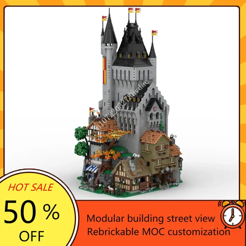 9630PCS The Lion Knights\' High Tower MOC Modular Street View Model Building Blocks Technology Bricks Assembly Toy Birthday Gifts