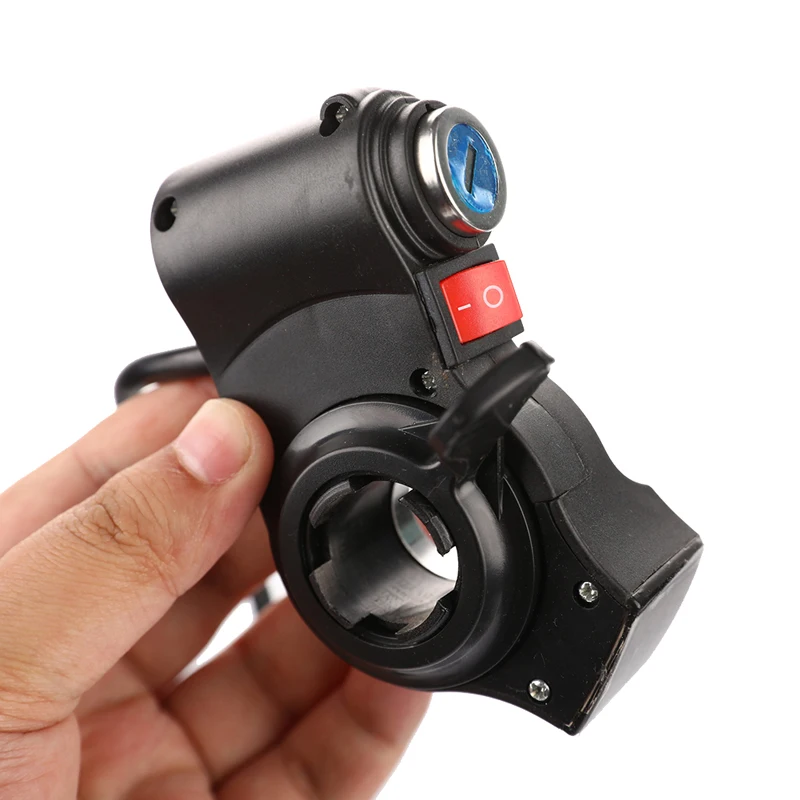 Electric Bicycle Handlebar Throttle Accelerator Grip Throttle Key Lock Switch