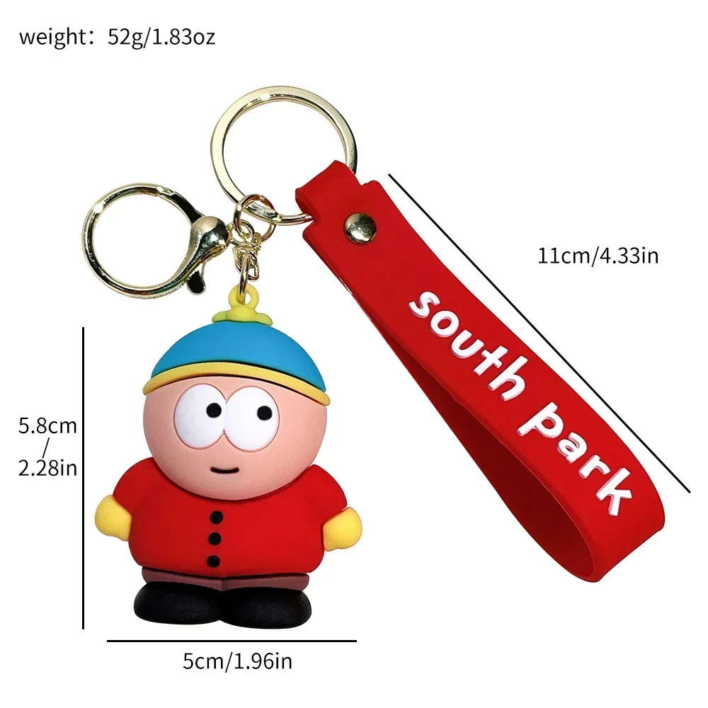 Cartoon Creative Doll South Park Kyle Broflovski Keychain Pendant Kenny Bag Car Ornament Key Ring Eric.cartman Accessories Gift