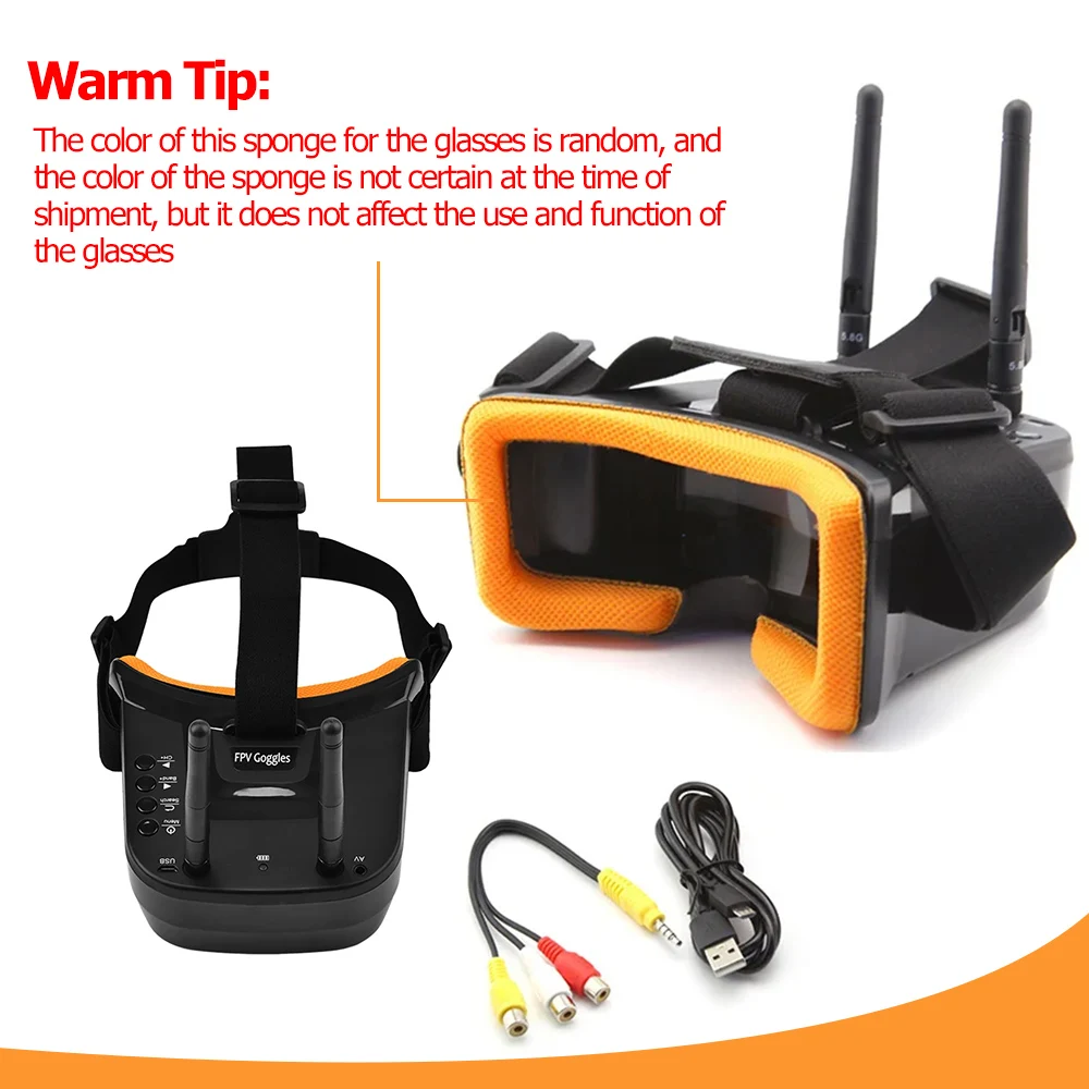 VR009 5.8G 40CH FPV Goggles 5803 Mini Monitor Video Display 4.3 Inch LCD Display Monitor S2 OSD Camera 800TVL for RC Drone Model