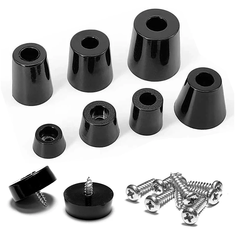 8PCS Pack Black Tapered Rubber Furniture Mats High-quality Non-slip Shock-absorbing Heightening Feet for Tables Chairs Shelves