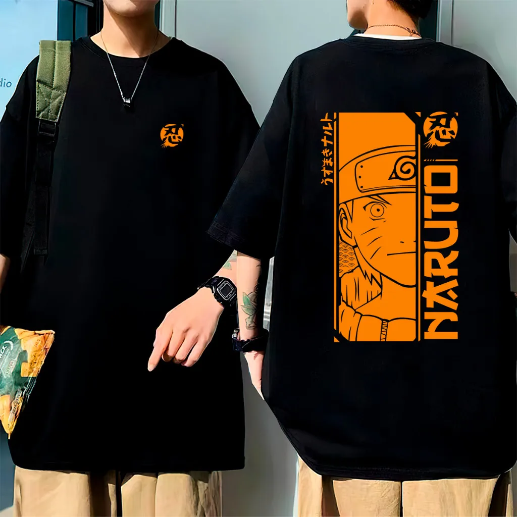 

Аниме Наруто японская мужская и женская летняя футболка Harajuku ретро с коротким рукавом свободный повседневный удобный топ большого размера Y2k